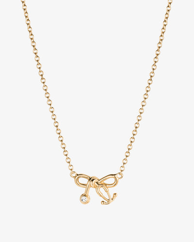 Tiny Stethoscope Bow Necklace